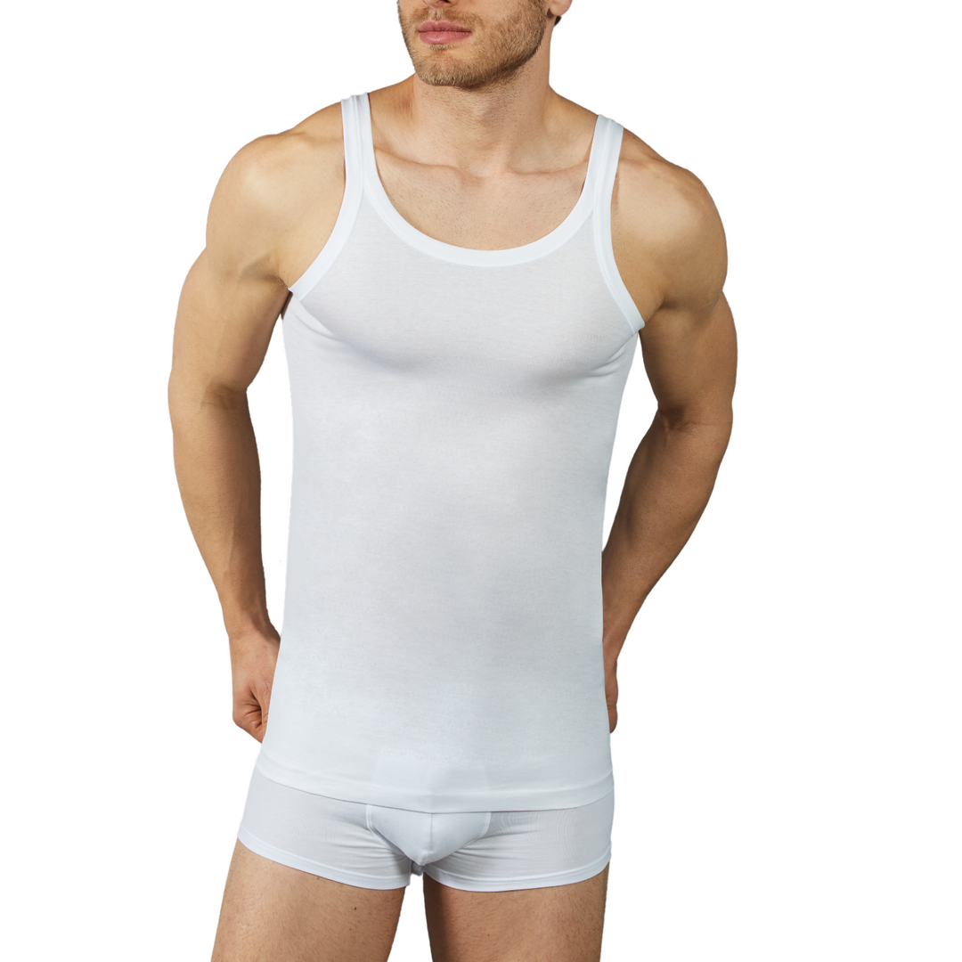 Canottiera Uomo Cotone Filo Scozia ® Intimo Uomo Spalla Stretta Canotta Uomo Bianca Intima Canottiera Uomo Cotone Spallina