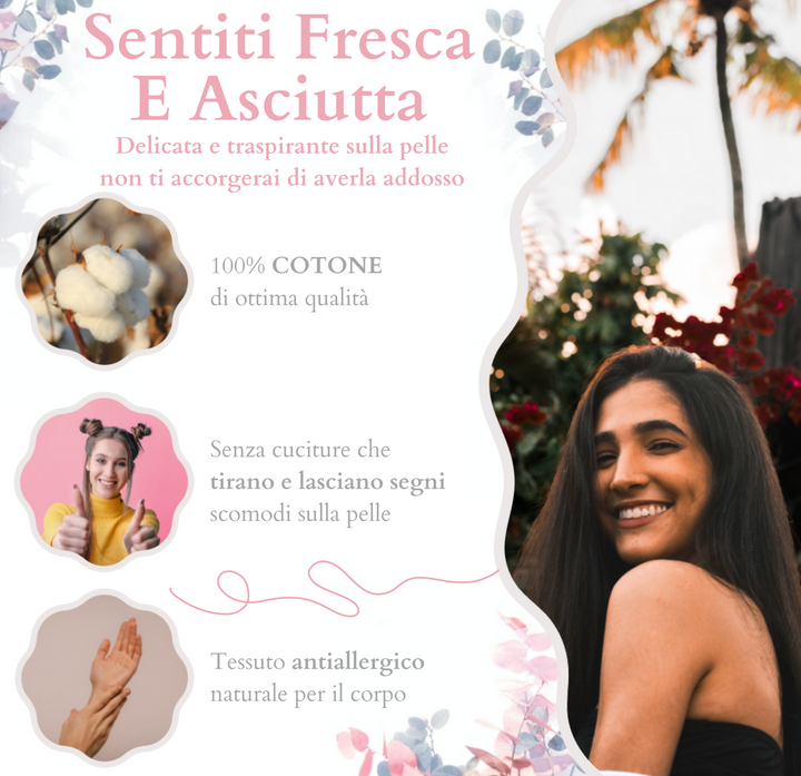 Set 3 Canottiere Intime Donna Made in Italy in Cotone Pettinato 100% con Pizzo Canotta Intima Donna Spalla Larga Canotte Intimo Donna