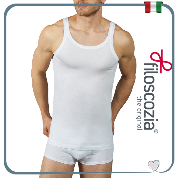 Canottiera Uomo Cotone Filo Scozia ® Intimo Uomo Spalla Stretta Canotta Uomo Bianca Intima Canottiera Uomo Cotone Spallina