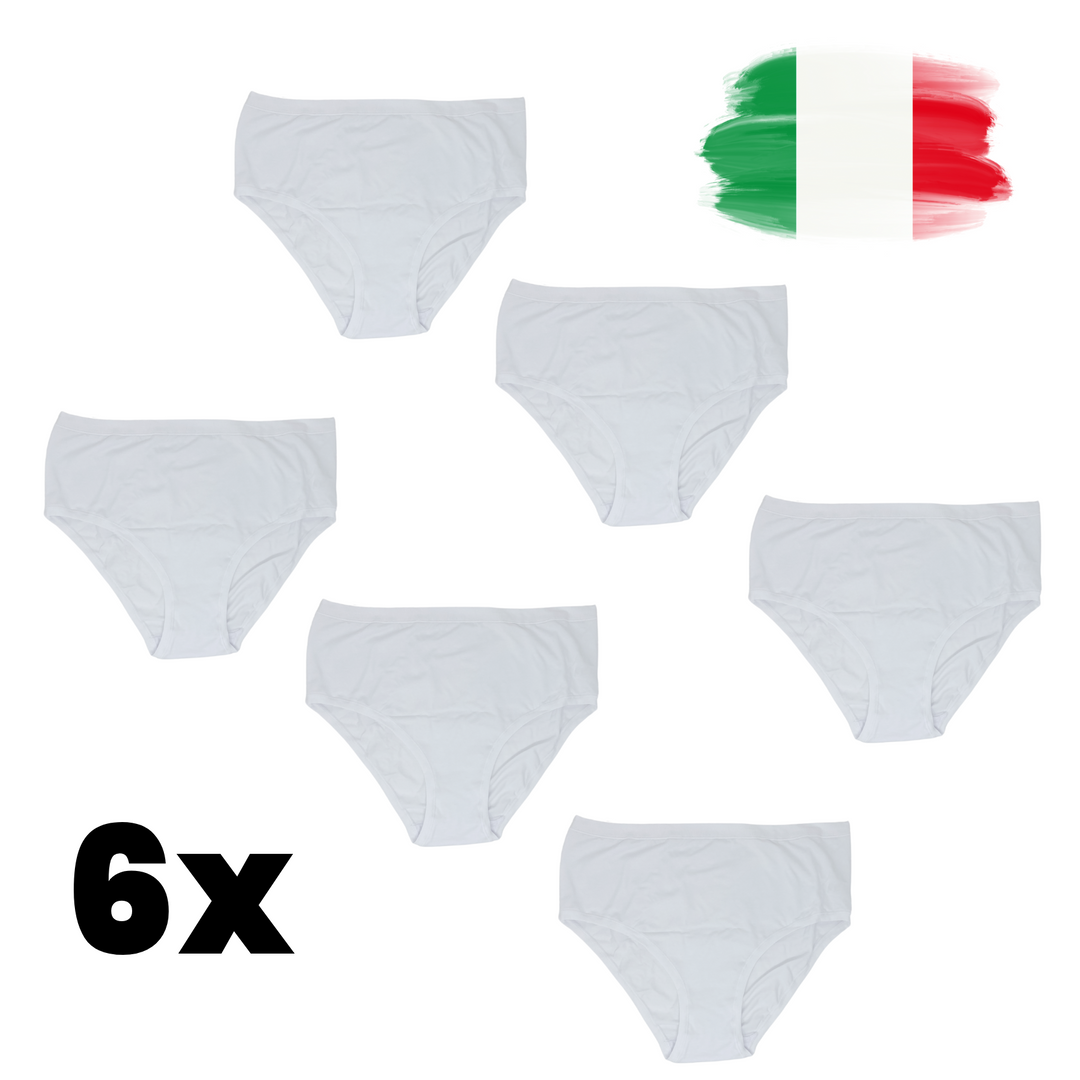 6 Slip Donna Vita Alta Cotone Elasticizzato Mutande Culotte Intimo da alte