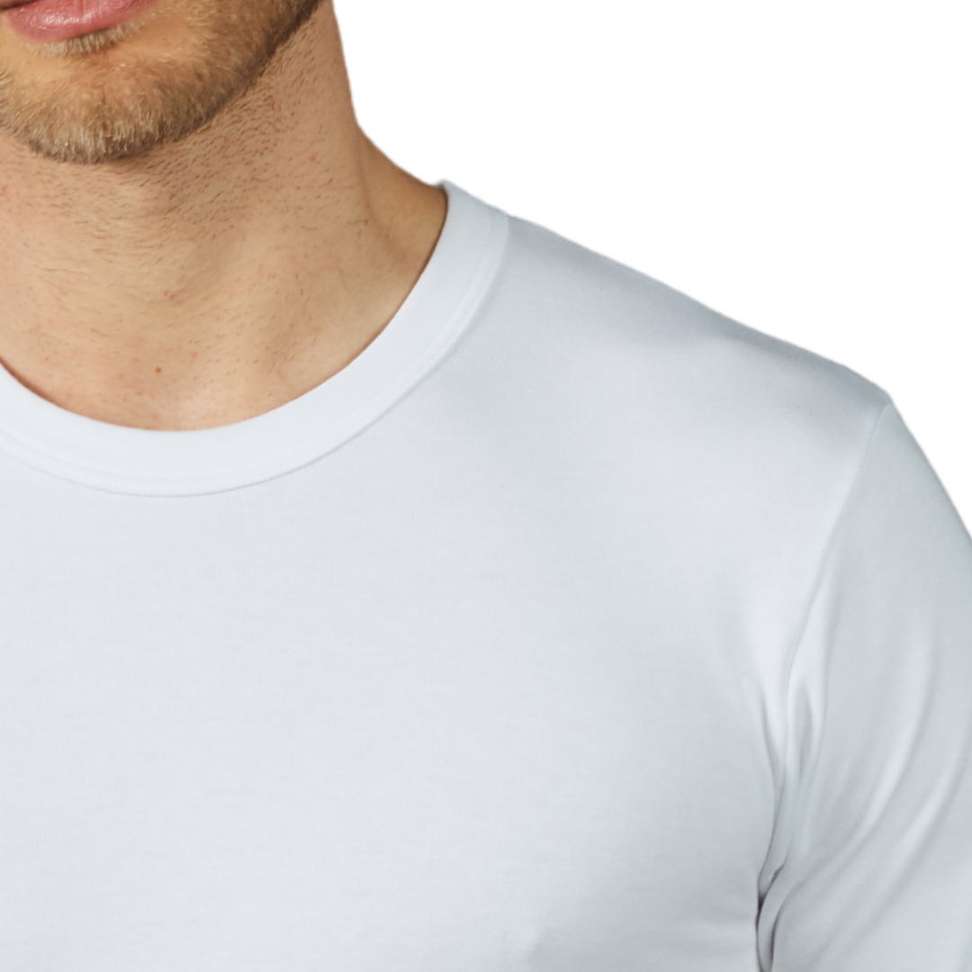Set 2 Magliette Intime Uomo Cotone Caldo Felpato 100% Made in Italy t Shirt Uomo Invernale Magliette Uomo Manica Corta Girocollo