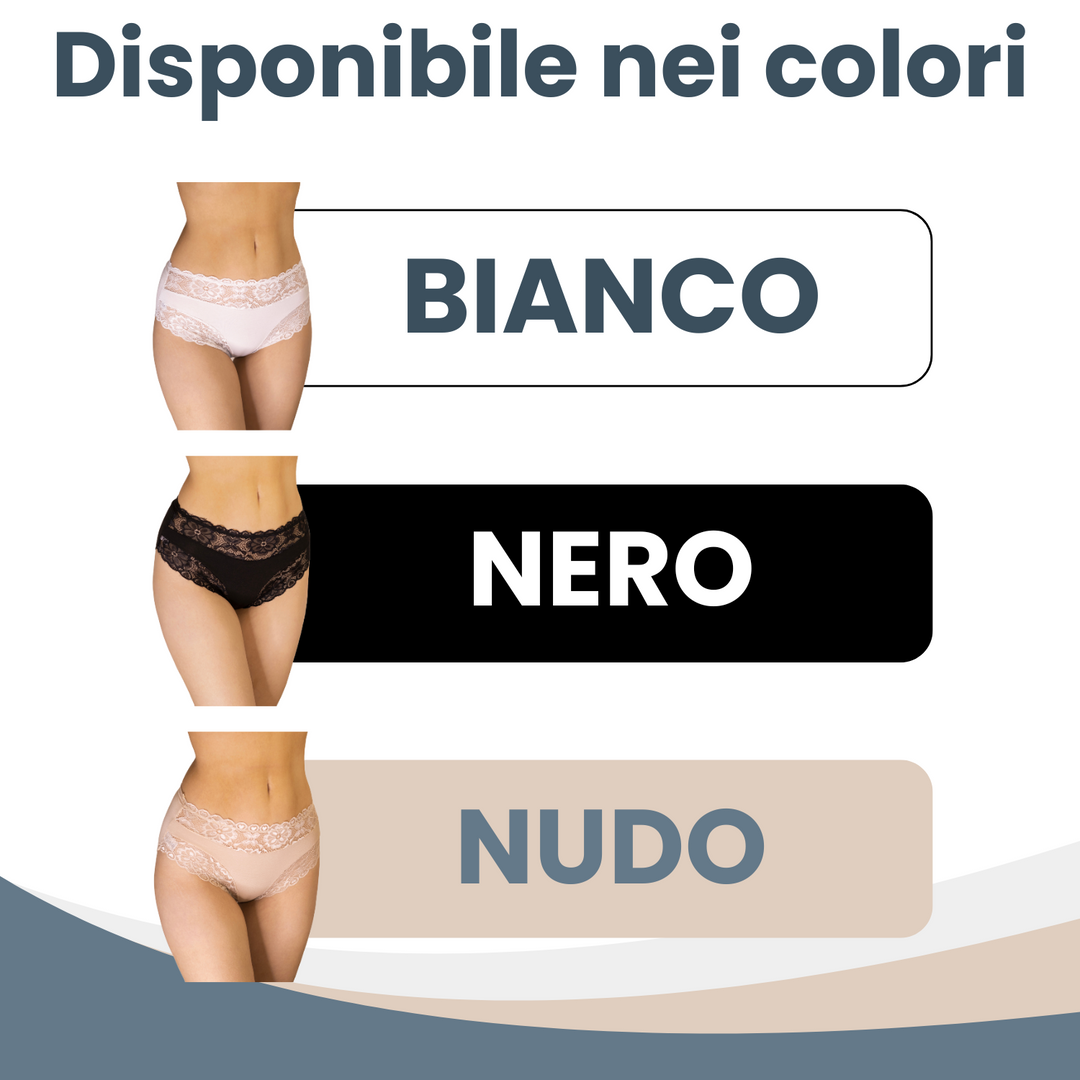 6 Slip Donna Vita Alta Mutande Cotone Culotte in Pizzo Elasticizzate Culotta da