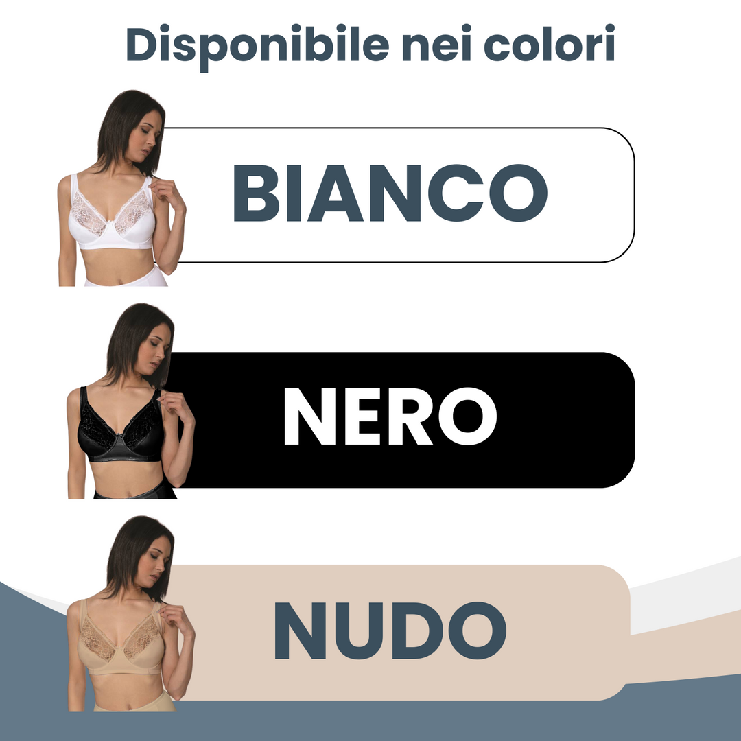 Reggiseno con Ferretto Donna Coppa D in Pizzo Preformato Cotone Microfibra