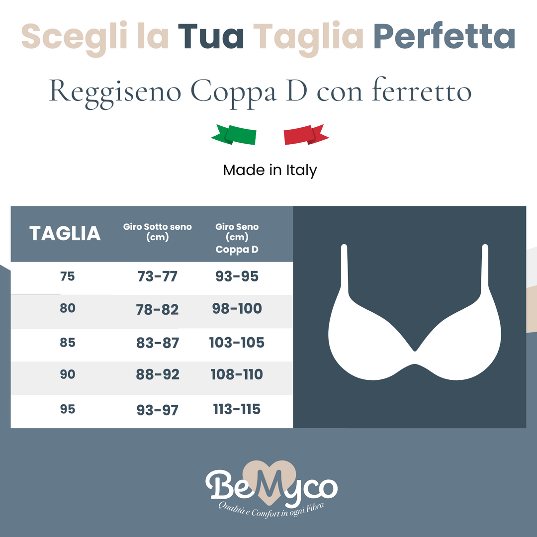 Reggiseno con Ferretto Donna Coppa D in Pizzo Preformato Cotone Microfibra