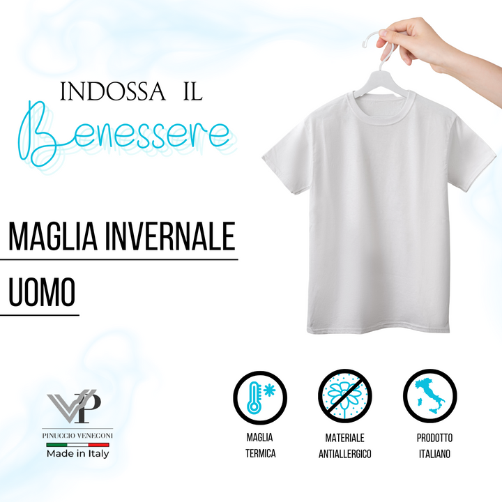 Set 3 Magliette Lana e Cotone da Uomo Girocollo Manica Corta