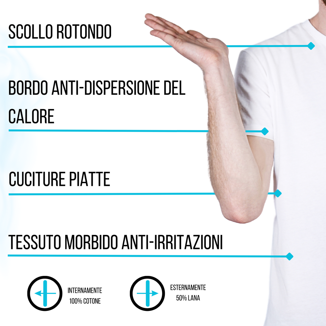 Set 3 Magliette Lana e Cotone da Uomo Girocollo Manica Corta