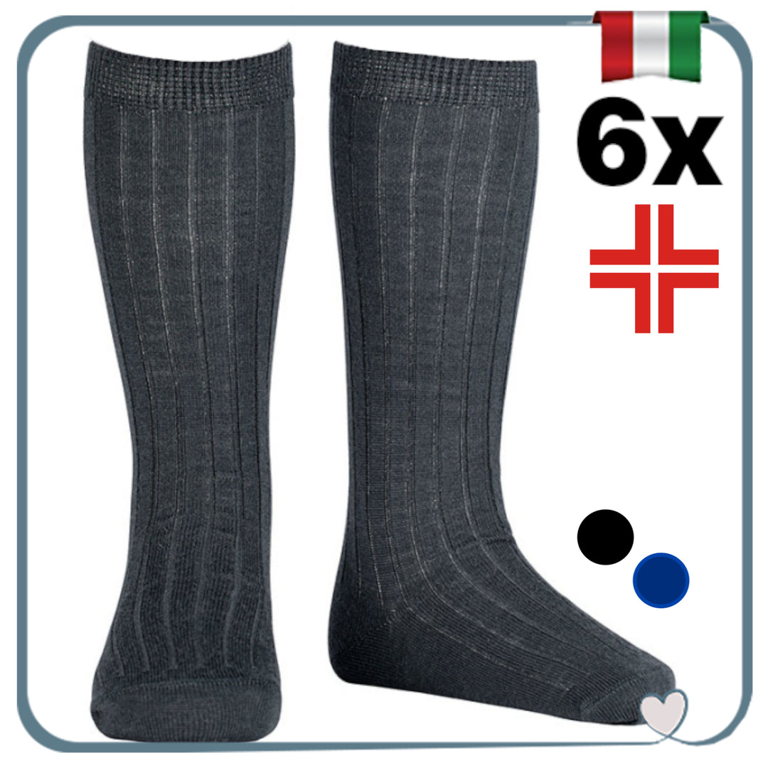 Set 6  Paia calze Lana Uomo Invernali Lunghe Sanitarie Senza Elastico cCalzini