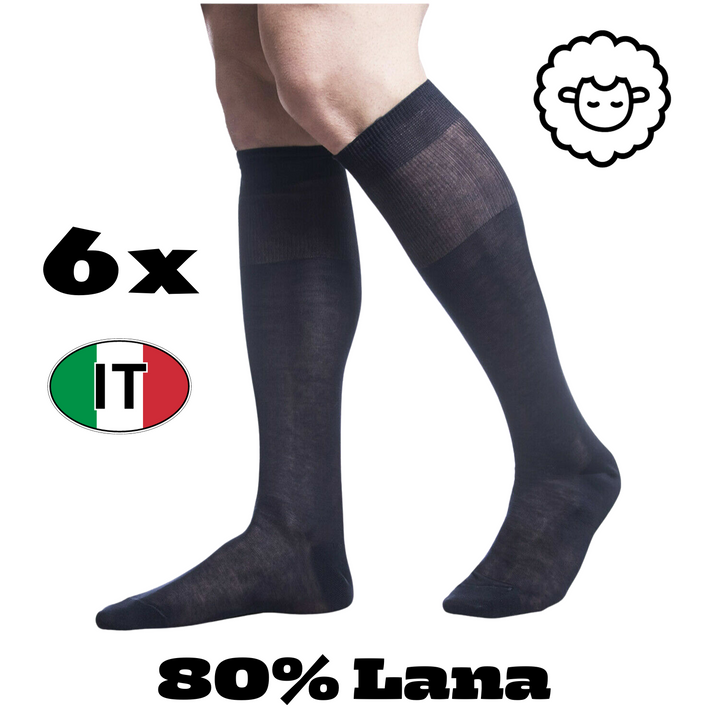 Set 6 paia calze lana lunghe uomo invernali Termiche calzini lunghi termici