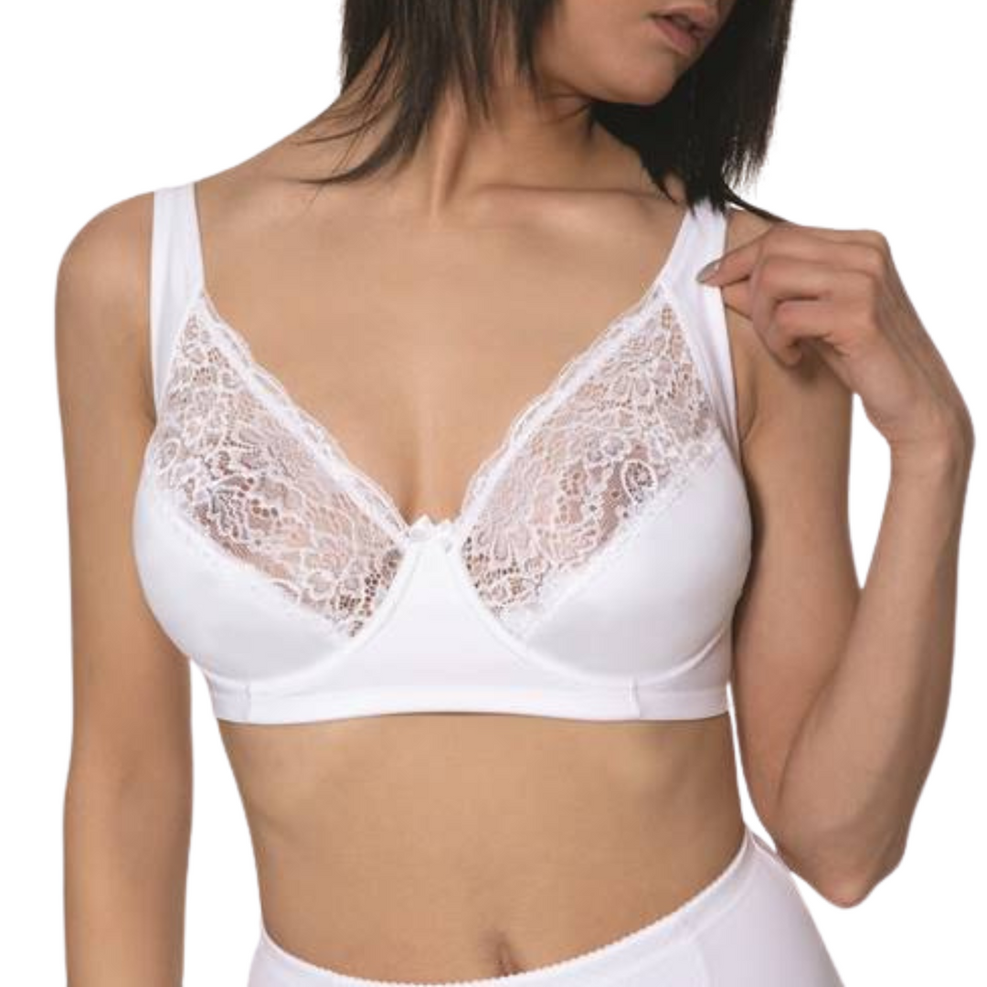 Reggiseno con Ferretto Donna Coppa D in Pizzo Preformato Cotone Microfibra