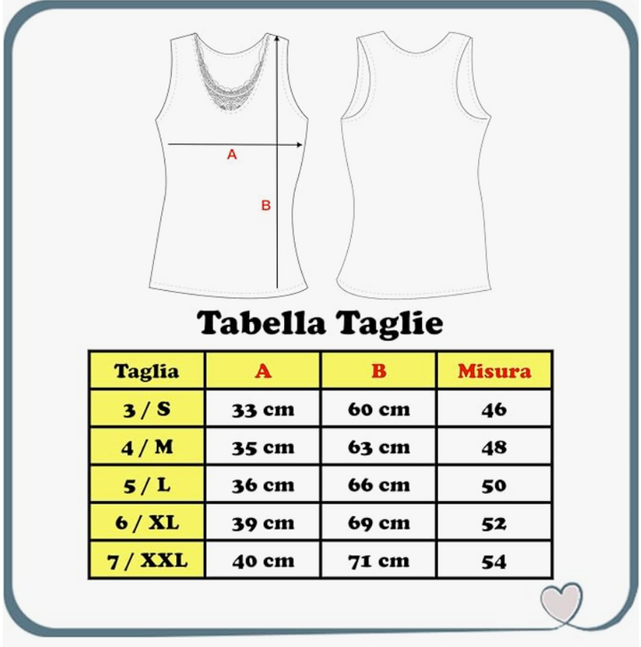 Set 2 Canottiere Intime Donna Con Pizzo Cotone 100% Mercerizzato Spalla Larga Made Italy Canotte Donna Cotone ; Intimo Donna