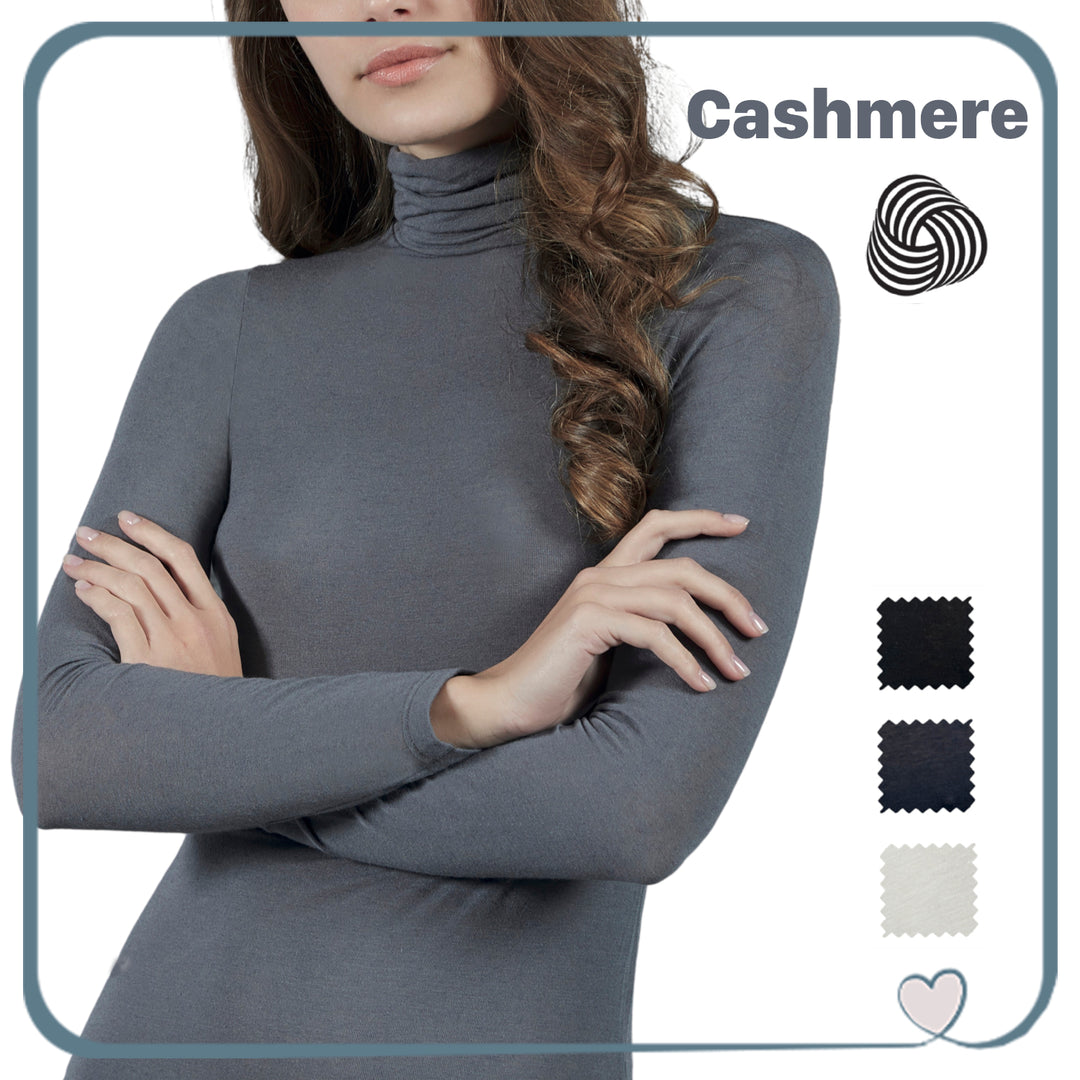 Maglia LANA Donna CASHMERE Manica lunga in lana Sottogiacca Dolcevita Elegante: