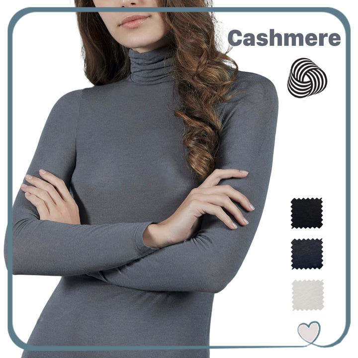 Maglia LANA Donna CASHMERE Manica lunga in lana Sottogiacca Dolcevita Elegante: