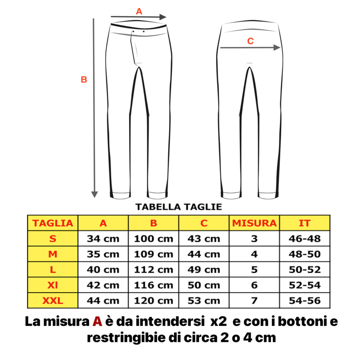 Set 2 Mutande Lana e Cotone da Uomo Gamba Lunga con Polsino Calzamaglia Invernale