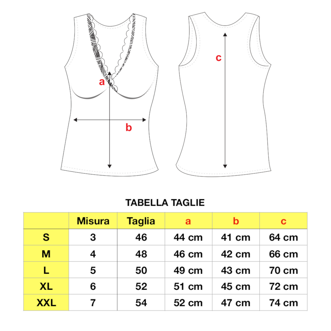 Set 2 Canottiere Intime Donna con Forma Seno Made in Italy Spalla Larga Cotone 100% all'interno
