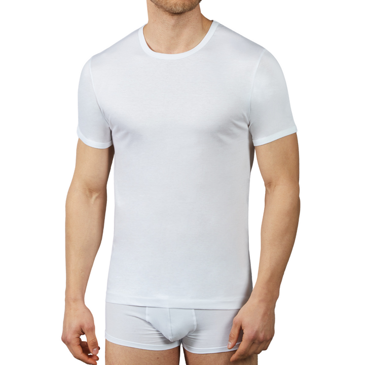 Set 2 Magliette Intime Uomo Cotone Maglia Intima Uomo Girocollo 100% Cotone Made in Italy Intimo Uomo