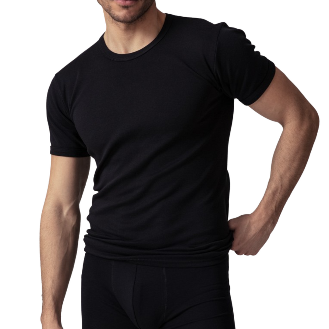 Set 2 Magliette Intime Uomo Cotone Maglia Intima Uomo Girocollo 100% Cotone Made in Italy Intimo Uomo