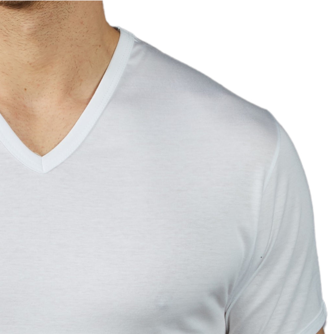 Set 2 Magliette Intime Uomo Cotone Scollo a v Made in Italy t Shirt  Maglia Intima Scollo a v Manica Corta