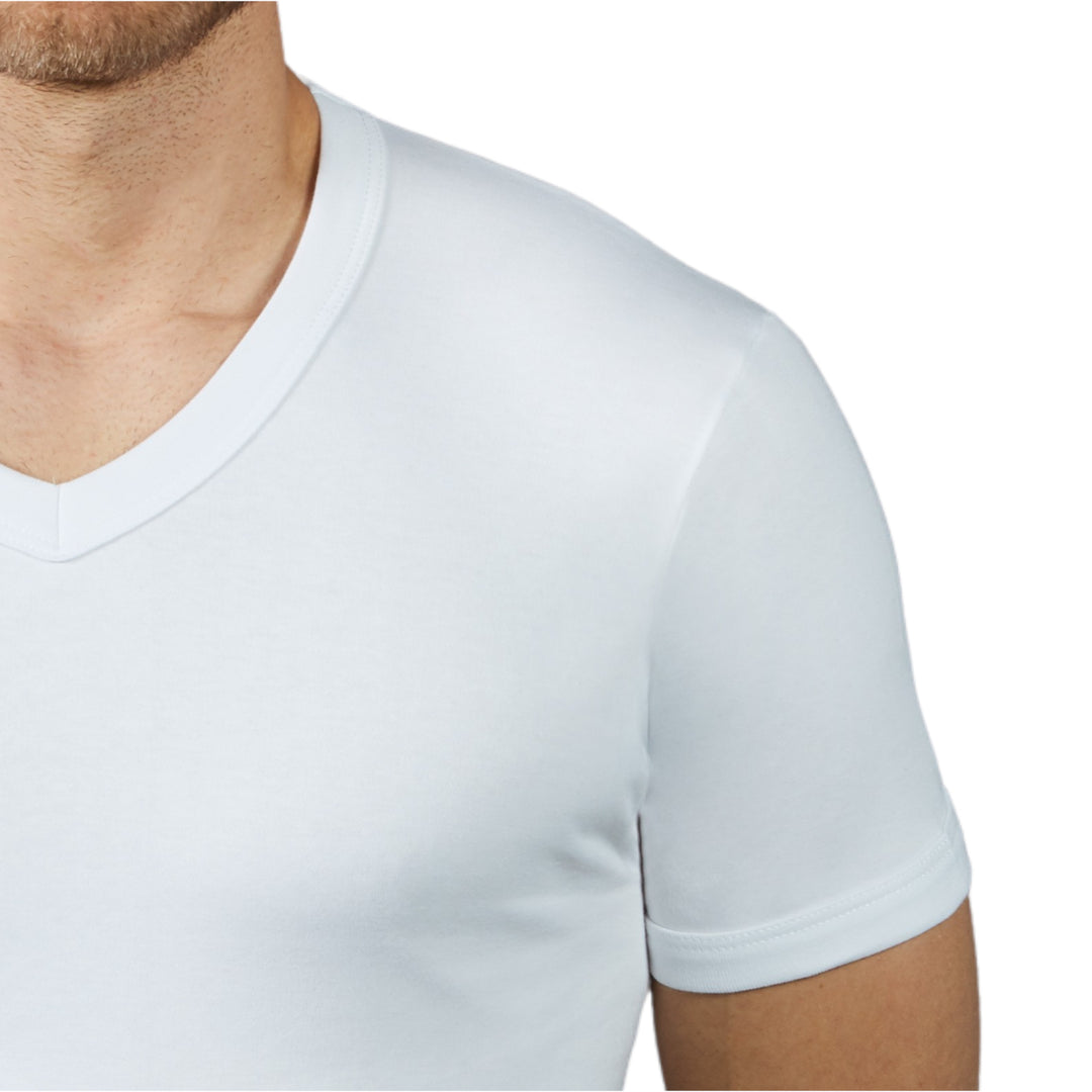 Set 2 Maglia Intima Uomo Caldo Cotone Felpato Scollo a V Made in Italy Tshirt Intimo Termico