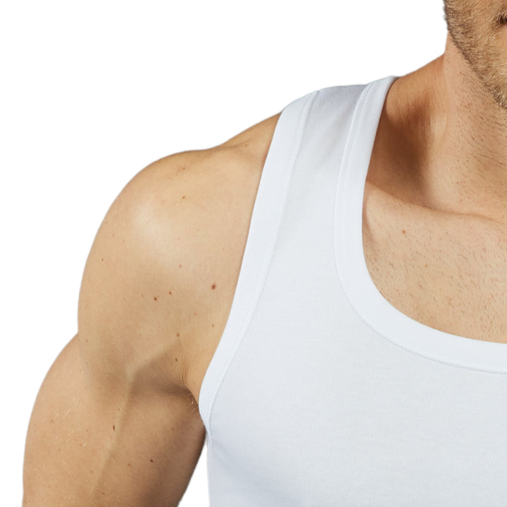 Set 2 Canottiere Caldo Cotone Uomo Intima Felpato 100% Made in ITALY Canotta Uomo Spalla Larga Bianca Vogatore Intimo Uomo Termico Canottiera Invernale Canotta Uomo