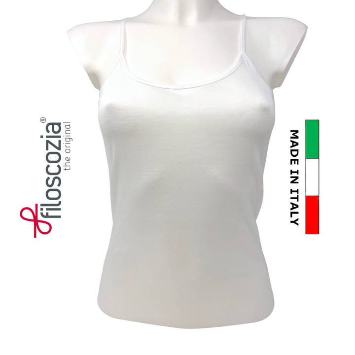 Canotta da Donna Intima Spallina  in Puro Cotone Filoscozia Canottiera Intima Spalla Stretta