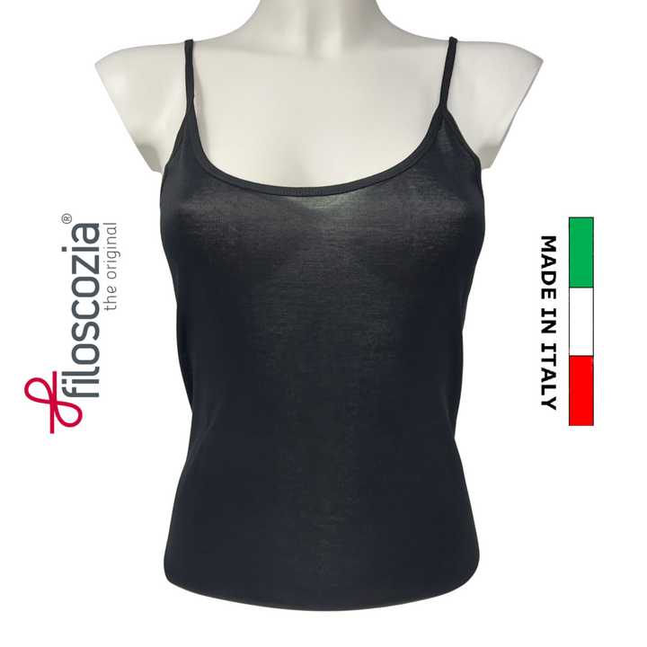 Canotta da Donna Intima Spallina  in Puro Cotone Filoscozia Canottiera Intima Spalla Stretta