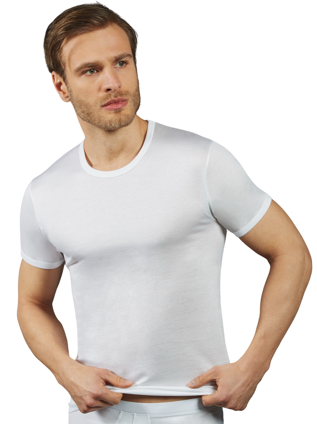 Maglia Intima Uomo Cotone Girocollo Maglietta Filo di Scozia Uomo Made in Italy T Shirt Intimo Uomo Maglia Intima Manica Corta