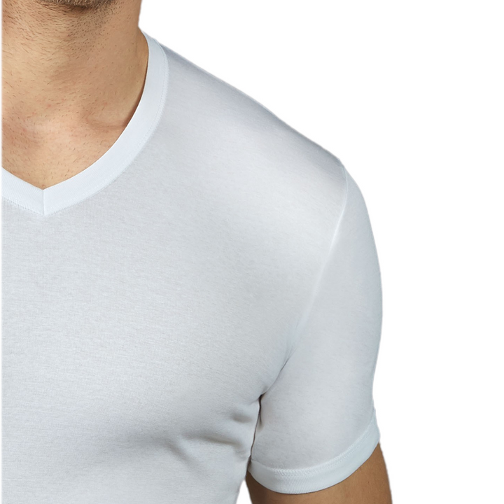 Maglia Intima Uomo Cotone Scollo a V Maglietta Filo di Scozia Uomo Made in Italy T Shirt Intimo Uomo Maglia Intima Manica Corta