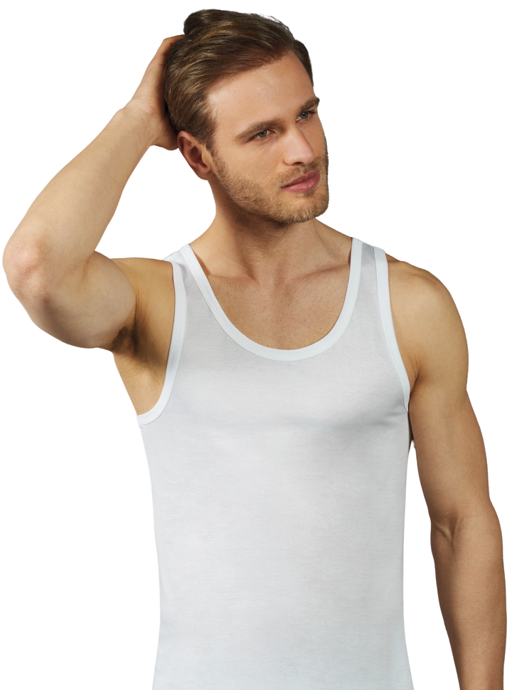 Canottiera Uomo Cotone Filo Scozia ® Intimo Uomo Spalla Larga Canotta Uomo Bianca Intima Canottiera Uomo Cotone
