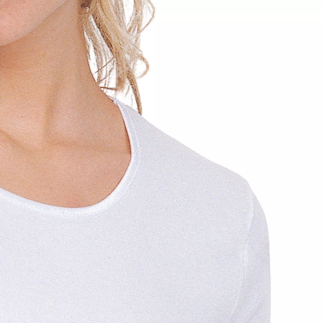 Maglia Intima Donna Invernale Caldo Cotone FelpatoTermica T-shirt Manica Corta Maglietta