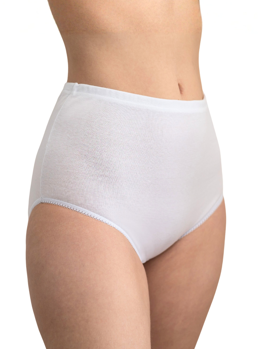 Set 6 Mutande Donna Cotone Vita Alta | Slip Culotte 100% Cotone Puro Antiallergiche Anche Taglie Forti | Intimo Donna Bianco/Nero | Made in Italy
