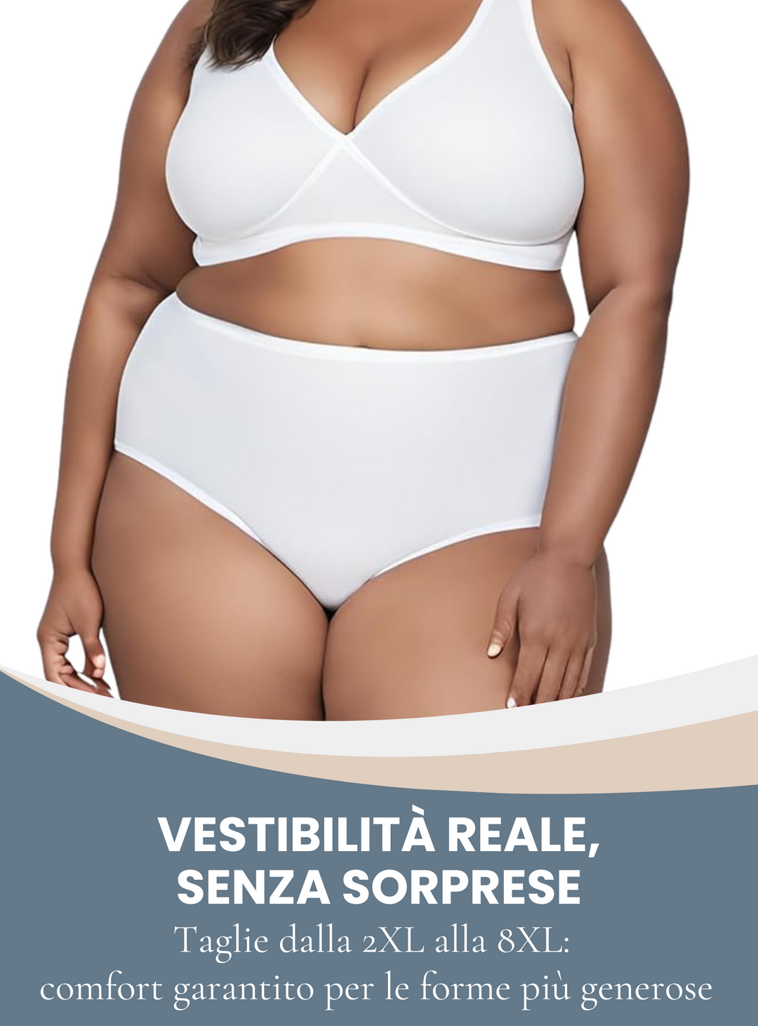 Set 2 Mutande Donna Cotone Elasticizzato – Slip Donna Cotone Vita Media Taglie Forti Made in Italy Culotte Bianche e Nere