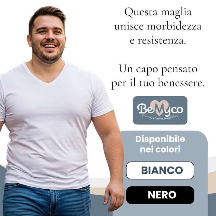 Maglia Intima Uomo Intimo TAGLIE FORTI Cotone Puro 100% Maglietta Scollo a V