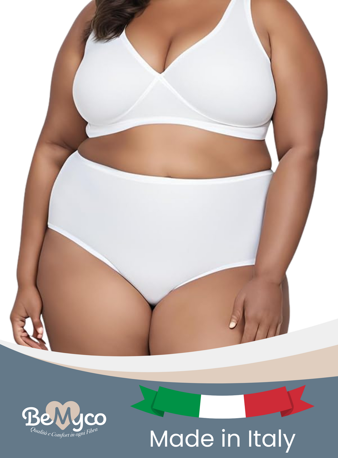 Set 2 Mutande Donna Cotone Elasticizzato – Slip Donna Cotone Vita Media Taglie Forti Made in Italy Culotte Bianche e Nere