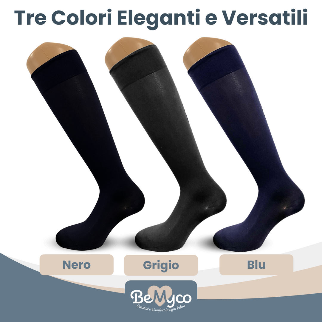 Calze elastiche a Compressione Graduata da Uuomo Donna Lunghe 70 den Gambaletti