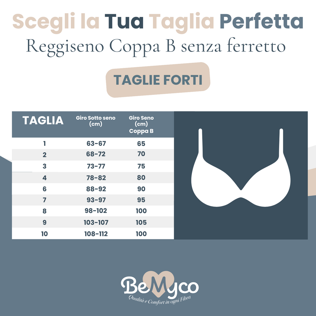 Reggiseno Cotone Senza Ferretto Donna Coppa B Made in Italy Reggiseno Coppa B Preformato Anche Taglie Forti con Pizzo Reggiseni Spalla Larga Intimo Donna