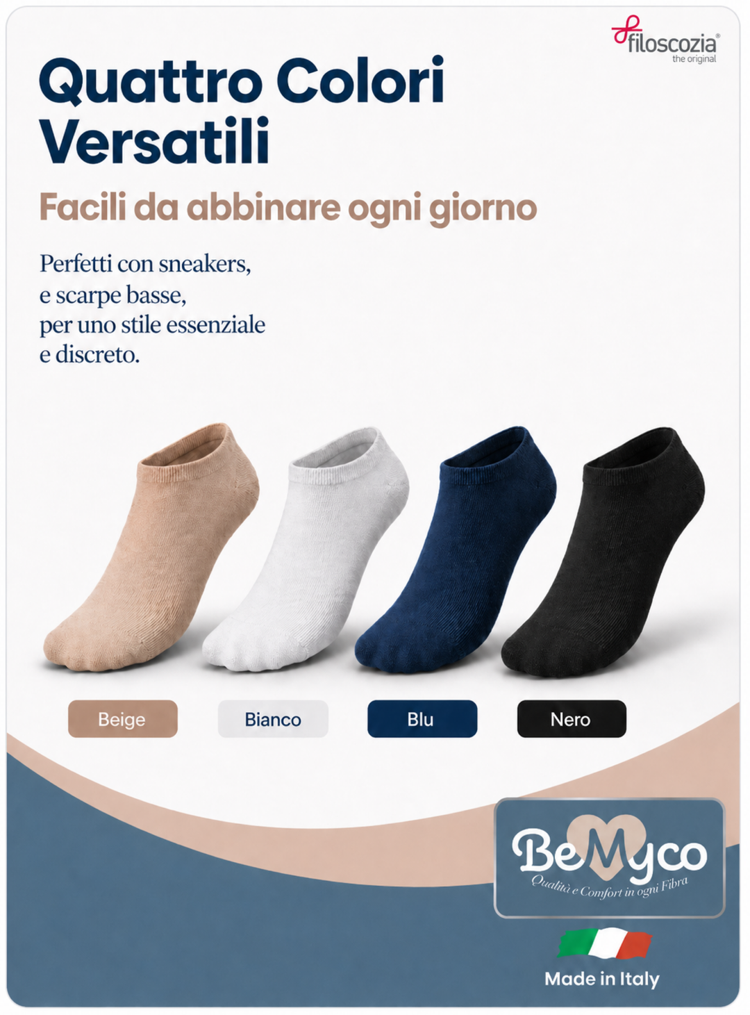 Set 6 Calze Fantasmini Cotone FILO di SCOZIA Calzini Fantasmino Uomo Donna sportivi