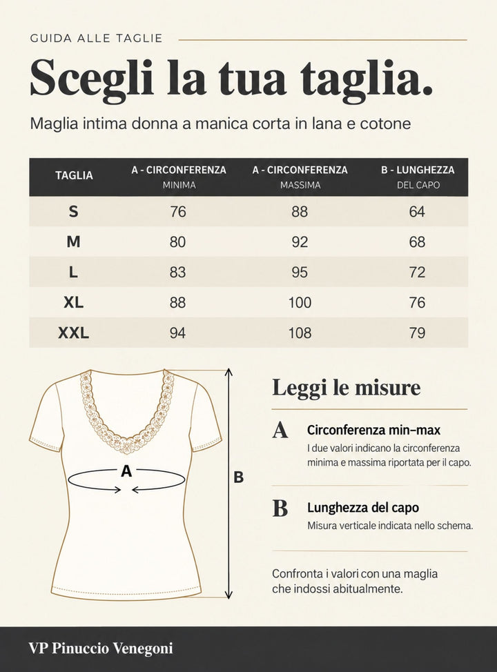 Set 2 Maglie Intime Donna In Misto Lana all'esterno e 100% Cotone all'interno in pizzo