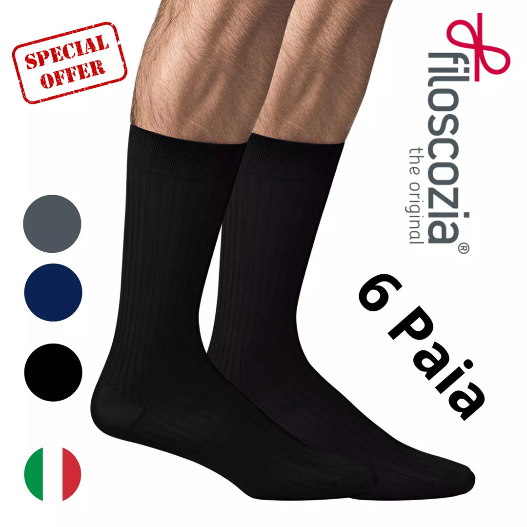 Set 6 Paia Calze Uomo Corte Cotone Filo di Scozia Calzini Corti Estivi da Calzetti